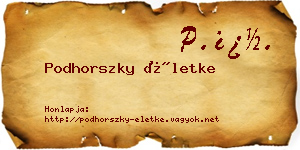 Podhorszky Életke névjegykártya